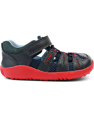Bobux Sandalo Step-Up Summit -Navy/Rosso - Suola Aktiv per Ogni Superficie! Scarpe_