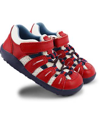 Bobux Sandalo Step-Up Summit - Rosso/Navy - Suola Aktiv per Ogni Superficie! Sandali