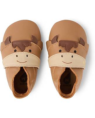 Bobux Sarpina Soft Sole - Mucca Mooley - Caramello - La cosa Migliore dopo i Piedi Scalzi! Scarpine Soft Sole