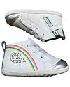 Bobux Scarpina I Walk Alley-Oop - Bianco e Argento - Rainbow - Camminatori Esperti Scarpe