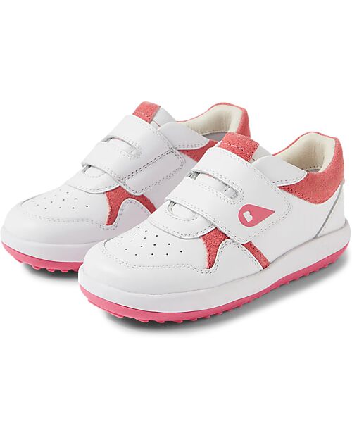 Bobux Scarpina I Walk Baseline - Bianco e Rosa - Camminatori esperti Scarpe