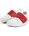Bobux Scarpina I Walk Boston Trainer - Bianco/Rosso - Camminatori Esperti Scarpe