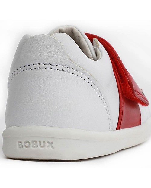 Bobux Scarpina I Walk Boston Trainer - Bianco/Rosso - Camminatori Esperti Scarpe