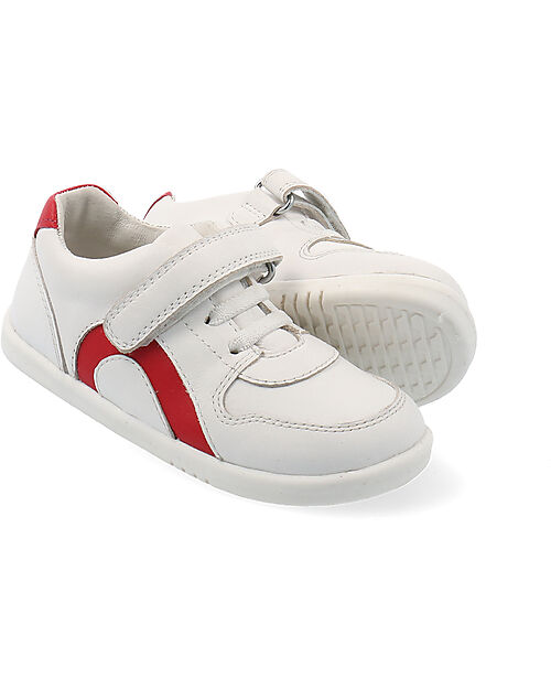 Bobux Scarpina I Walk Comet - Bianco e Rosso - Camminatori Esperti Scarpe