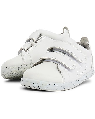 Bobux Scarpina I-Walk Grass Court - Bianco - Suola in Fantasia super flessibile! Scarpe