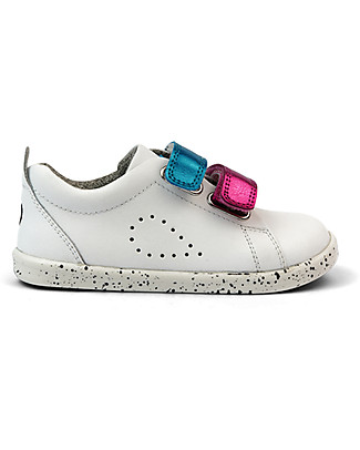 Bobux Scarpina I-Walk Grass Court Switch - Bianco - Strap Multicolor Intercambiabili! Scarpe