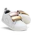 Bobux Scarpina I Walk Grass Court Switch - Bianco - Strap Rose Gold e Gold - Camminatori Esperti Sneakers