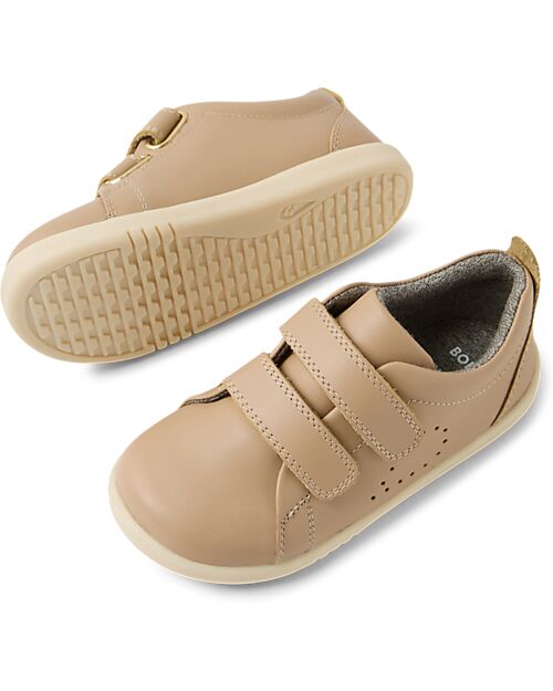 Bobux Scarpina I Walk Grass Court - Warm Taupe - in Pelle - Camminatori Esperti Scarpe