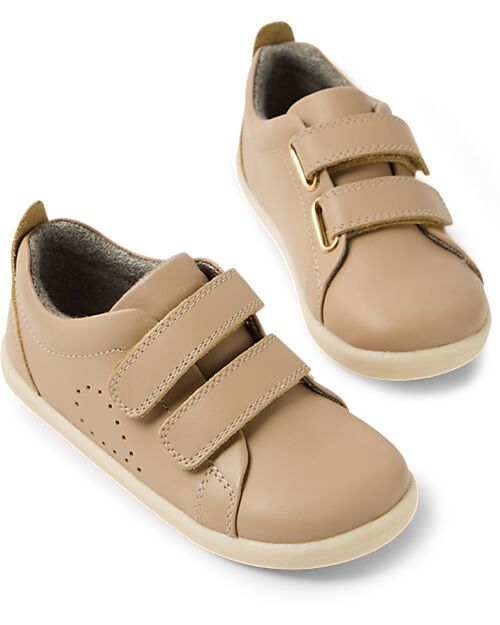 Bobux Scarpina I Walk Grass Court - Warm Taupe - in Pelle - Camminatori Esperti Scarpe