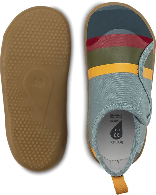 Bobux Scarpina I Walk Indie - Slate Seaside - Cotone Organico - Pantofole Perfette in Casa o all'Asilo! Pantofole