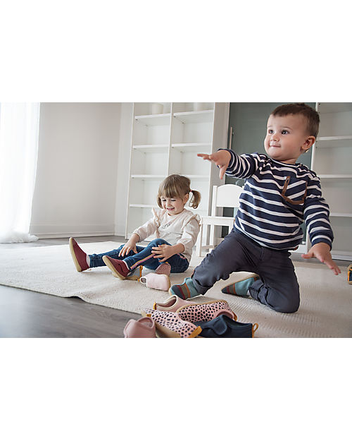 Bobux Scarpina I Walk Indie - Slate Seaside - Cotone Organico - Pantofole Perfette in Casa o all'Asilo! Pantofole