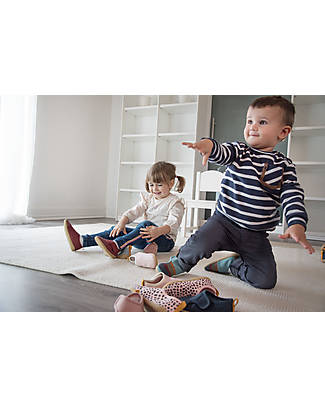 Bobux Scarpina I Walk Indie - Slate Seaside - Cotone Organico - Pantofole Perfette in Casa o all'Asilo! Pantofole