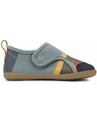 Bobux Scarpina I Walk Indie - Slate Seaside - Cotone Organico - Pantofole Perfette in Casa o all'Asilo! Pantofole