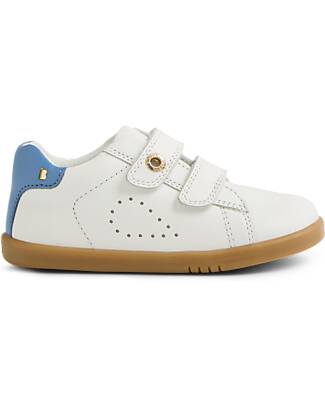 Bobux Scarpina I Walk Maverick - Bianco e Azzurro - Pelle Premium - Cammiatori Esperti Scarpe