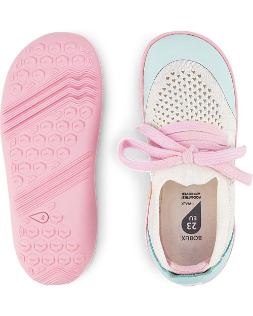 Bobux Scarpina I Walk Play Knit - Azzurro/Bianco - Camminatori Esperti Scarpe