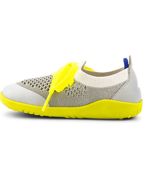 Bobux Scarpina I Walk Play Knit - Grigio/Bianco - Camminatori Esperti Scarpe