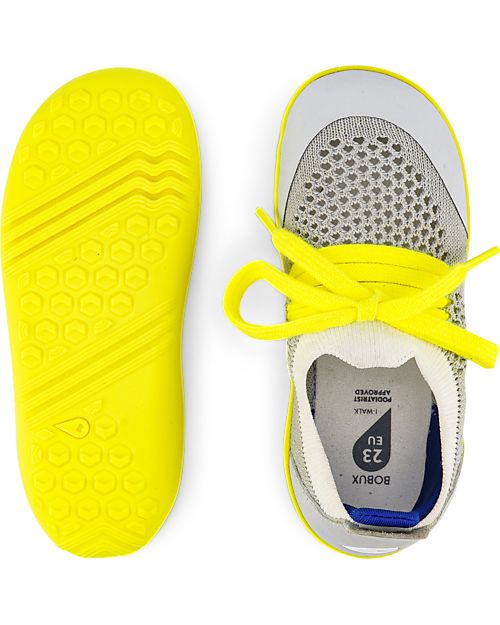 Bobux Scarpina I Walk Play Knit - Grigio/Bianco - Camminatori Esperti Scarpe