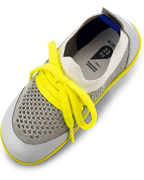 Bobux Scarpina I Walk Play Knit - Grigio/Bianco - Camminatori Esperti Scarpe