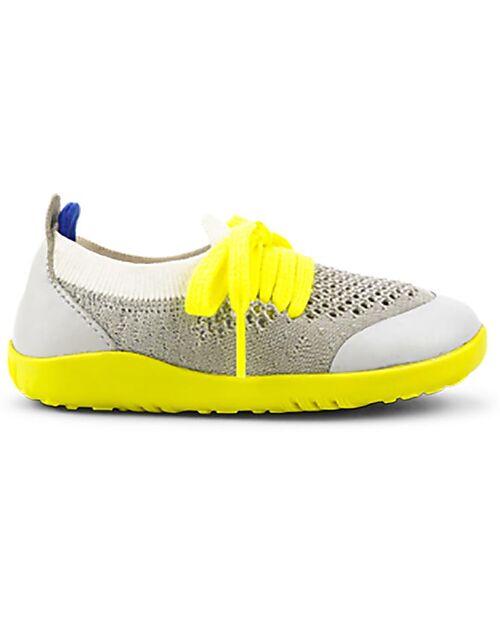 Bobux Scarpina I Walk Play Knit - Grigio/Bianco - Camminatori Esperti Scarpe