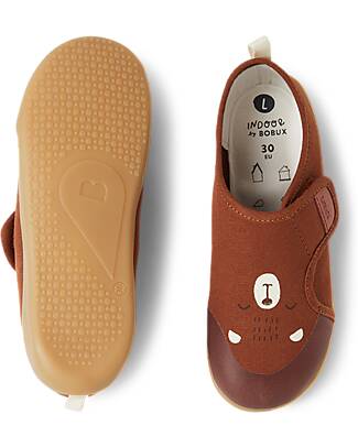 Bobux Scarpina I Walk Pure Nook Indie - Bear - Mocha - Pantofole Perfette in Casa o a Scuola! Pantofole