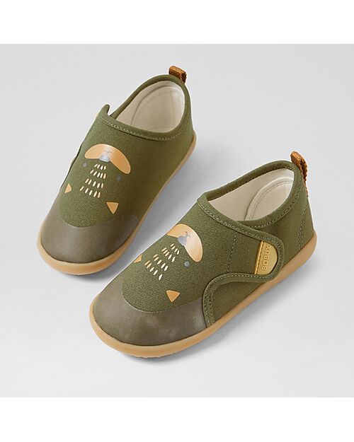 Bobux Scarpina I Walk Pure Nook Indoor - Gatto - Dried Herb - Perfette in Casa o all'Asilo Pantofole