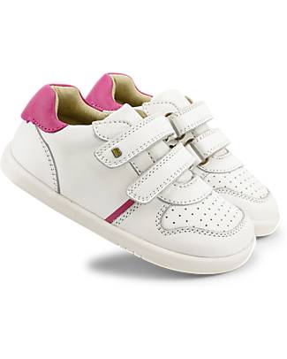 Riley Bobux Bobux I-Walk scarpa in pelle vintage bianco e rosa 