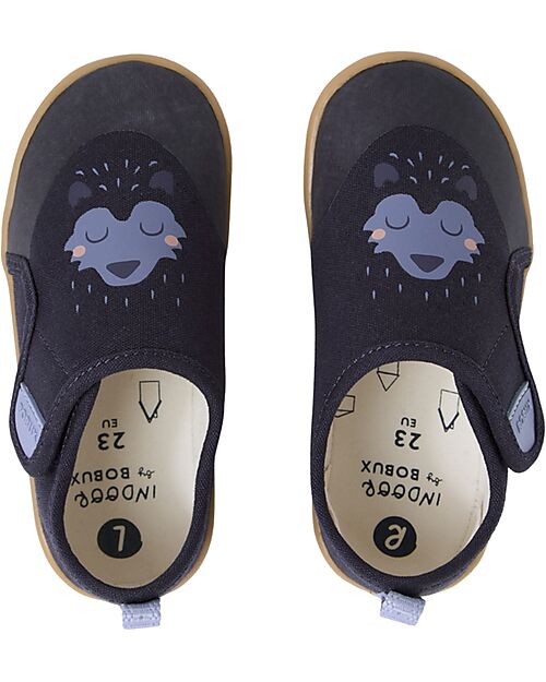 Bobux Scarpina Kid Plus Nook Indoor - Gufo - Blu Navy - Perfette in Casa o all'Asilo Pantofole