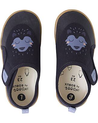 Bobux Scarpina Kid Plus Nook Indoor - Gufo - Blu Navy - Perfette in Casa o all'Asilo Pantofole