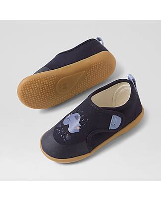 Bobux Scarpina Kid Plus Nook Indoor - Gufo - Blu Navy - Perfette in Casa o all'Asilo Pantofole