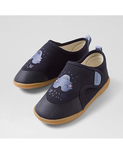 Bobux Scarpina Kid Plus Nook Indoor - Gufo - Blu Navy - Perfette in Casa o all'Asilo Pantofole