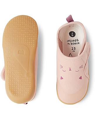 Bobux Scarpina Kid Plus Pure Nook Indie - Gattino - Rose Smoke - Pantofole Perfette in Casa o a Scuola! Pantofole