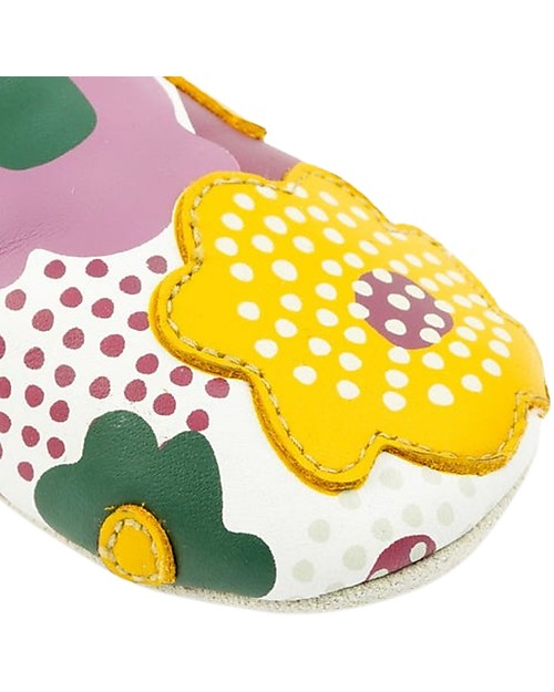 Bobux Scarpina Soft Sole - Bianco con Fantasia Floreale - La cosa migliore dopo i piedi scalzi! Scarpine Soft Sole