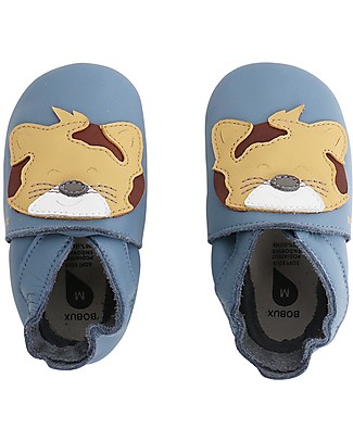 Bobux Scarpina Soft Sole - Blu con Leopardo - La cosa migliore dopo i piedi scalzi! Soft Sole Bobux