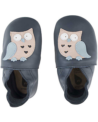 Bobux Scarpina Soft Sole, Blu Navy con Gufetto - La cosa migliore dopo i piedi scalzi! Scarpine Soft Sole