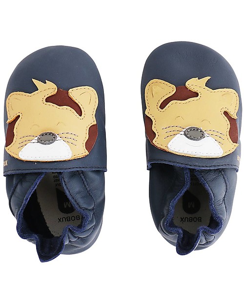 Bobux Scarpina Soft Sole, Blu Navy con Leopardo - La cosa migliore dopo i piedi scalzi! Scarpine Soft Sole