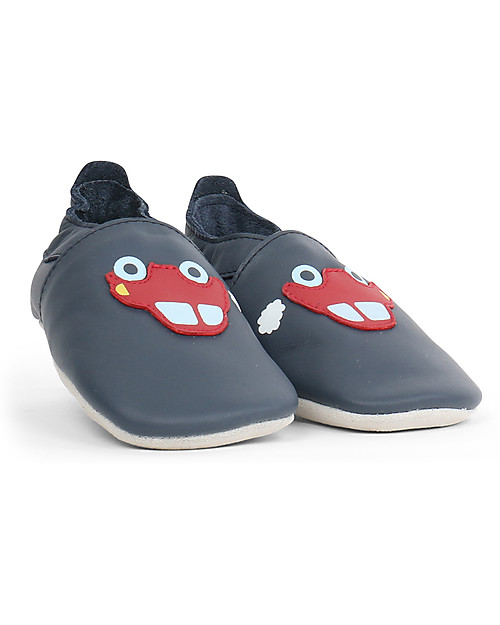 Bobux Scarpina Soft Sole, Blu Navy con Macchina - La cosa migliore dopo i piedi scalzi! Scarpine Soft Sole