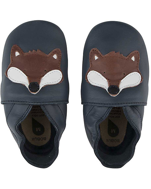 Bobux Scarpina Soft Sole, Blu Navy con Volpe - La cosa migliore dopo i piedi scalzi! Scarpine Soft Sole