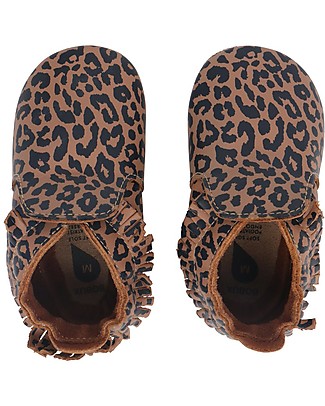 Bobux Scarpina Soft Sole, Caramello Leopardato - La cosa migliore dopo i piedi scalzi! Scarpine Soft Sole