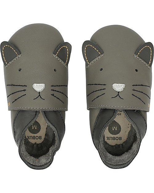 Bobux Scarpina Soft Sole - Carbone con Gatto - La cosa migliore dopo i piedi scalzi! Scarpine Soft Sole