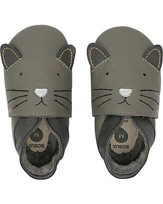 Bobux Scarpina Soft Sole - Carbone con Gatto - La cosa migliore dopo i piedi scalzi! Soft Sole Bobux
