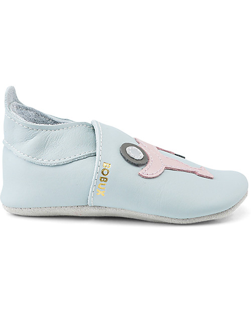 Bobux Scarpina Soft Sole - Celeste con Scooter - La cosa migliore dopo i piedi scalzi! Scarpine Soft Sole