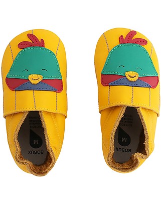 Bobux Scarpina Soft Sole, Giallo con Uccellino - La cosa migliore dopo i piedi scalzi! Scarpine Soft Sole