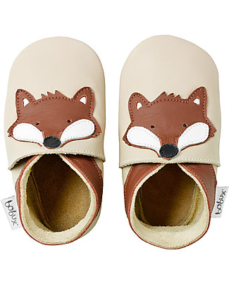 Bobux Scarpina Soft Sole Grande (3-5 anni), Beige con Volpe - La cosa migliore dopo i piedi scalzi! Scarpe