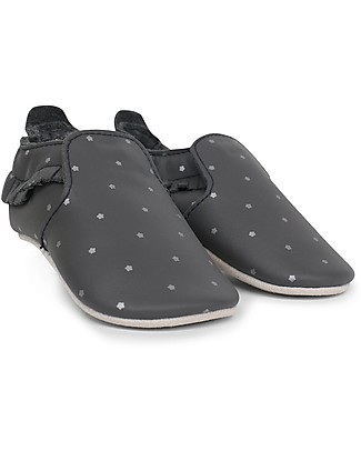 Bobux Scarpina Soft Sole, Grigio Carbone con Stelline - La cosa migliore dopo i piedi scalzi! Soft Sole Bobux