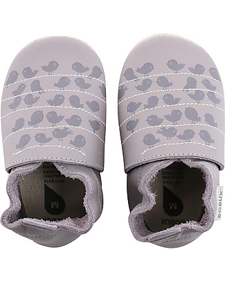 Bobux Scarpina Soft Sole, Lilla con Uccellini - La cosa migliore dopo i piedi scalzi! Scarpe_FAKE