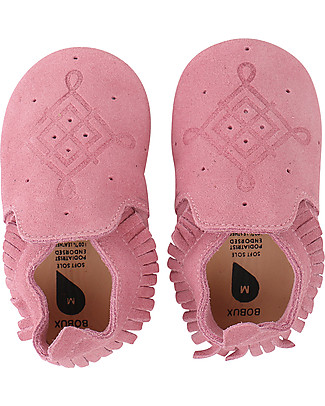 Bobux Scarpina Soft Sole Mocassino Scamosciato Rosa, 3-6 anni Soft Sole Bobux