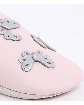 Bobux Scarpina Soft Sole, Rosa-chiaro con Farfalline - La cosa migliore dopo i piedi scalzi! Scarpe
