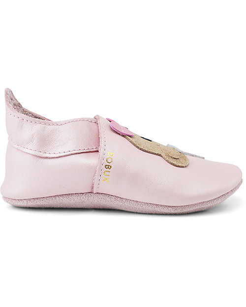 Bobux Scarpina Soft Sole - Rosa con Orso delle Feste - La cosa migliore dopo i piedi scalzi! Scarpine Soft Sole