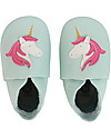Bobux Scarpina Soft Sole - Verde Acqua Brillante con Unicorno - La cosa migliore dopo i piedi scalzi! Scarpine Soft Sole