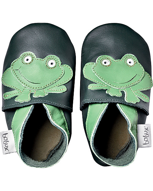 Bobux Scarpina Soft Sole, Verde con Rana - La cosa migliore dopo i piedi scalzi! Scarpine Soft Sole